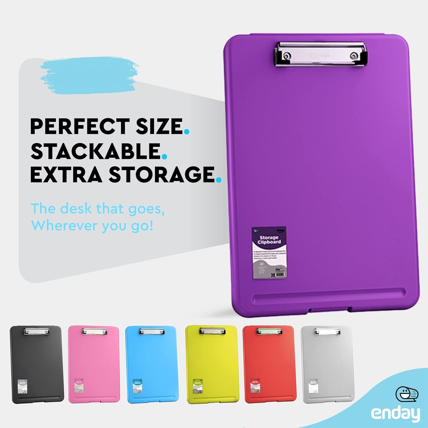 Clipboard with Storage Purple, Letter Size Storage Clipboard with Compartments Case for Nurse Teachers Plastic Translucent Holds 100 Sheets Also Avail. in Green, Pink, Red, Blue, Grey, Black-By