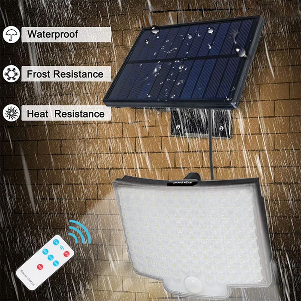 Solar Lights Outdoor, 3000LM Solar Flood Light with Remote Control Waterproof Solar Motion Sensor Lights Outdoor, 270° Wide Angle Illumination Security Light Garage Yard Garden Patio