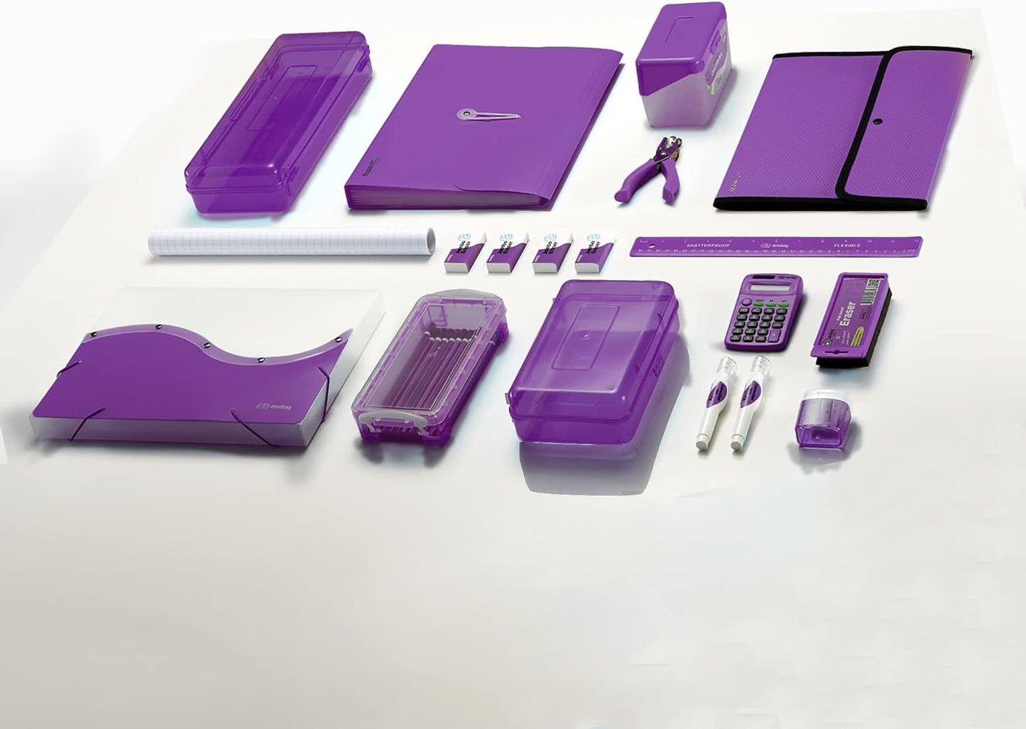 3 Inch Binder 3 Ring Binders Purple, Slant D-Ring 3” Clear View Cover with 2 inside Pockets, Heavy Duty Colored School Supplies Office and Home Binders – by