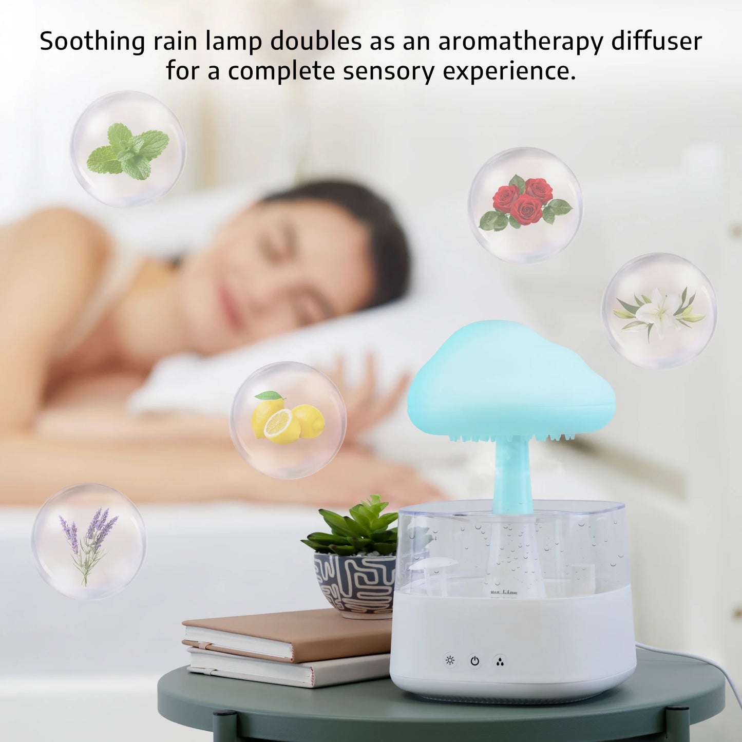 Rain Cloud Mood Lamp with Mist - USB Powered and Color Changing Lights, 5.63" Height