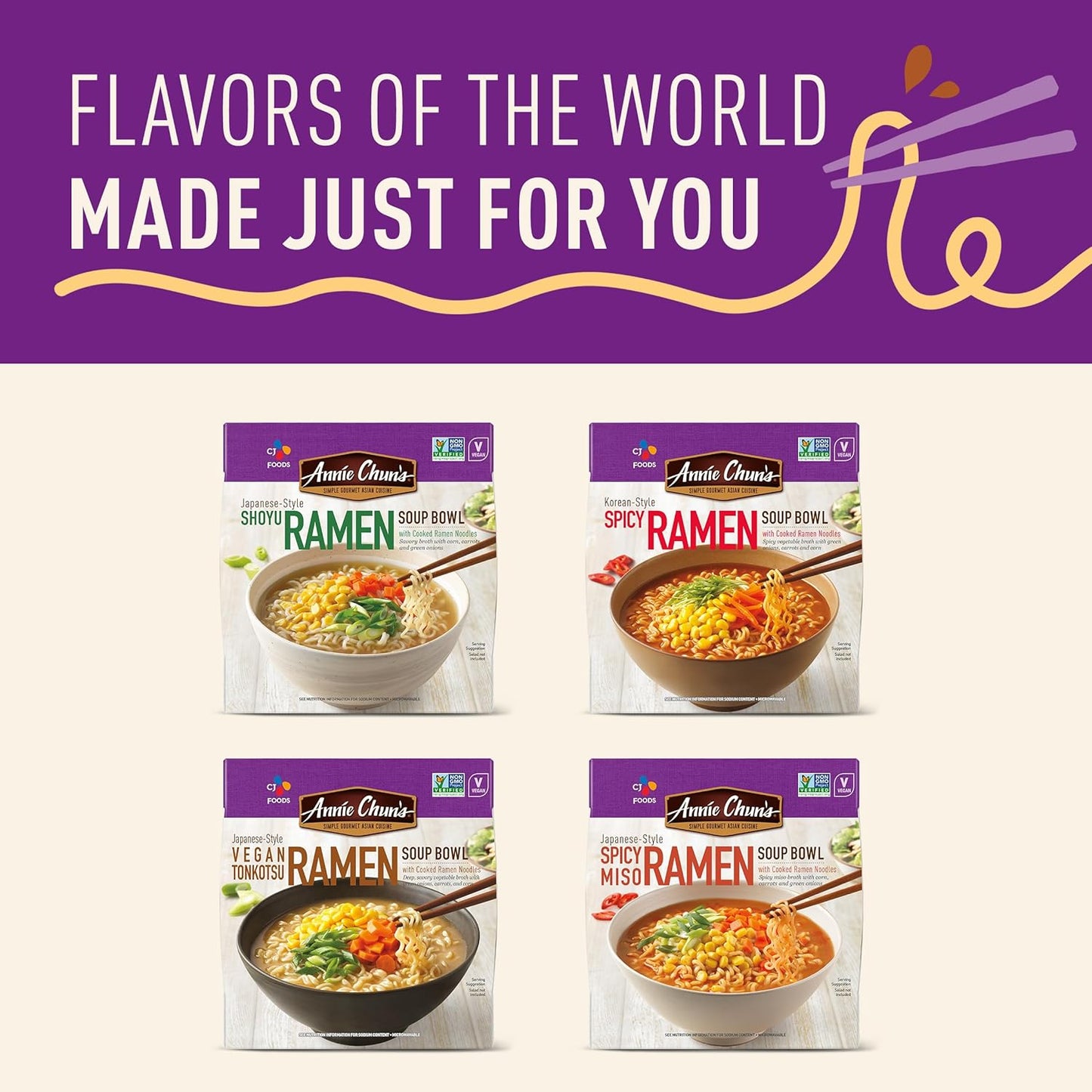 Japanese Style Spicy Miso Ramen Soup Bowl, Non GMO, 5.4 Ounces (Pack of 6)