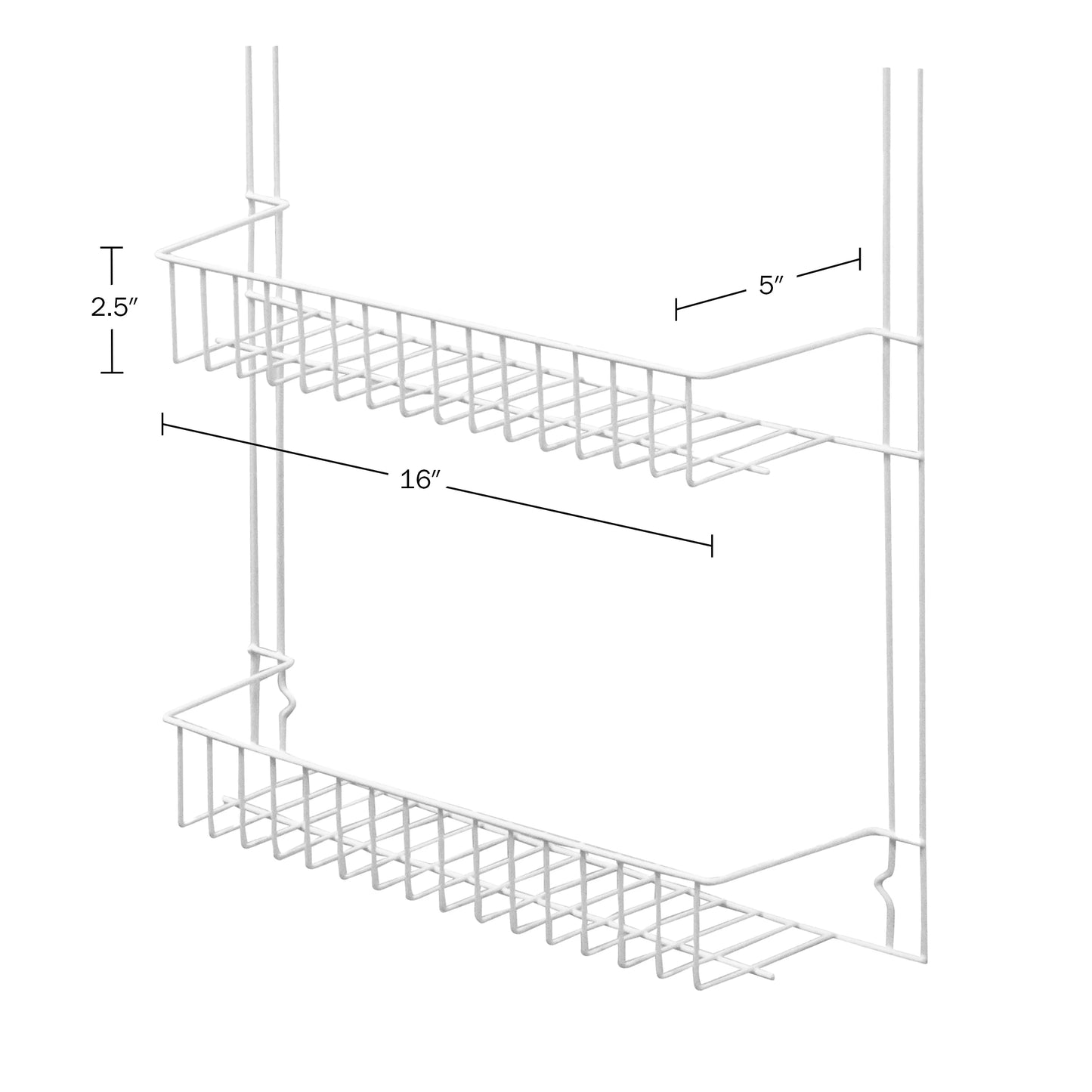 over the Door Organizer - 6-Tier Adjustable Pantry Shelves and Rack for Kitchen Organization, White