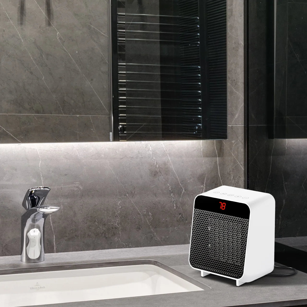 Soleil Electric Digital Ceramic Heater 1500W Indoor White PTC-916W