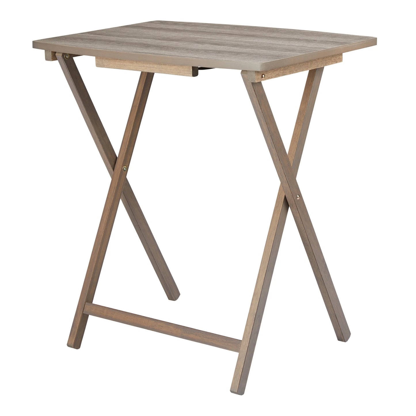 Modern Indoor Folding XL Oversized Tray Table in Rustic Gray L23.5 X W18 X H26 Inches.