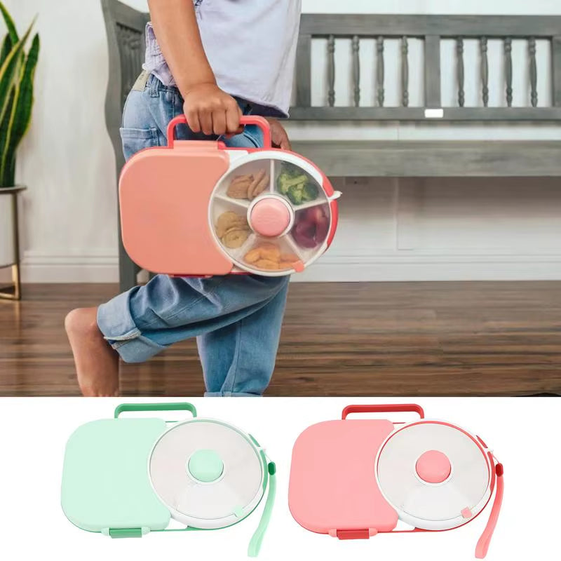 Kids Lunch Box Rotating Lunch Boxes for Kids Children Lunchbox with Small Snack Spinner Portable Lunch Container with 5