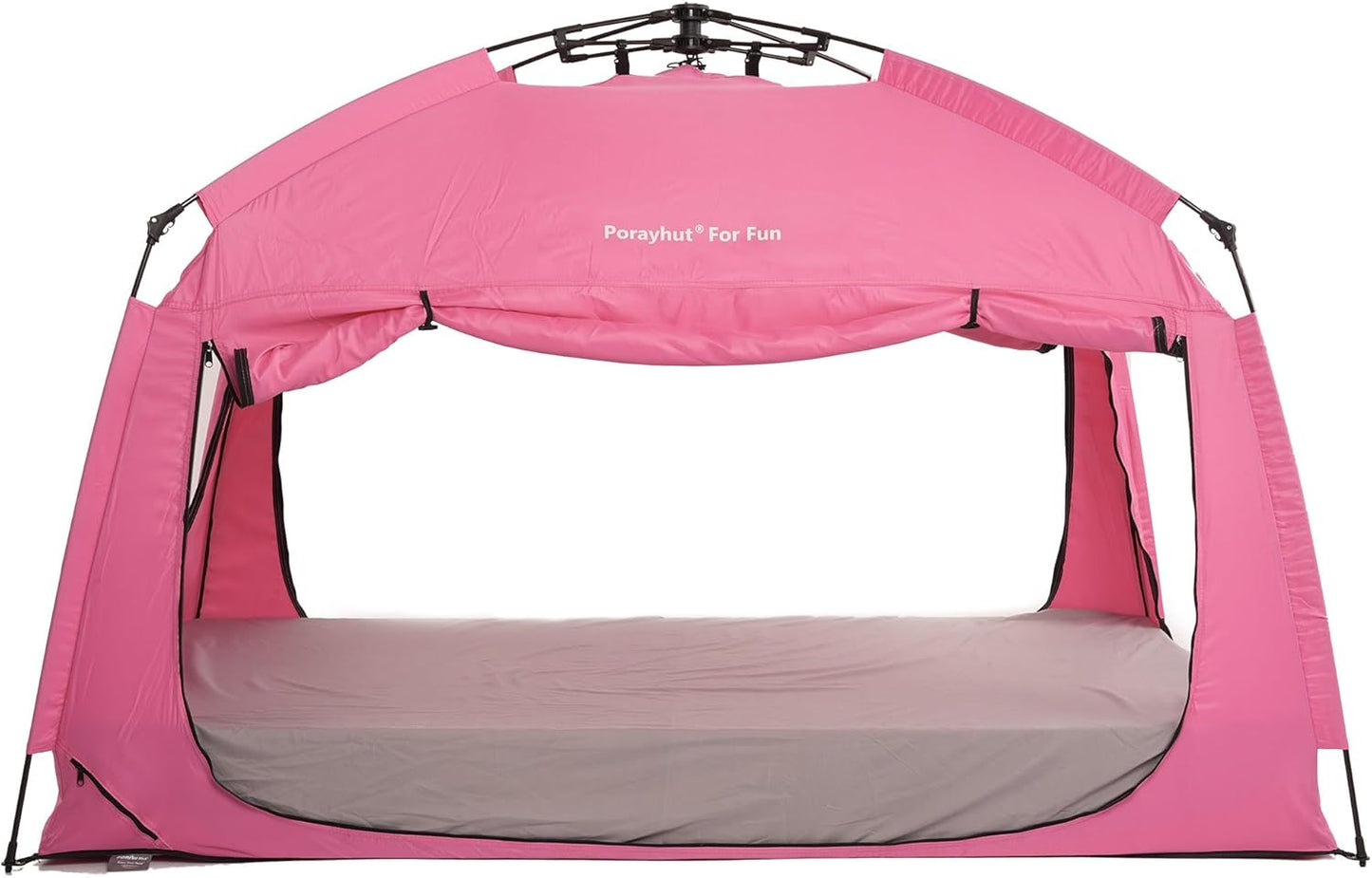 Indoor Instant Privacy Bed Tent for Sleeping,Quick Set-Up Bed Canopies,Portable Bed Drapes with Large Space and 3 Doors (Pink, Twin)