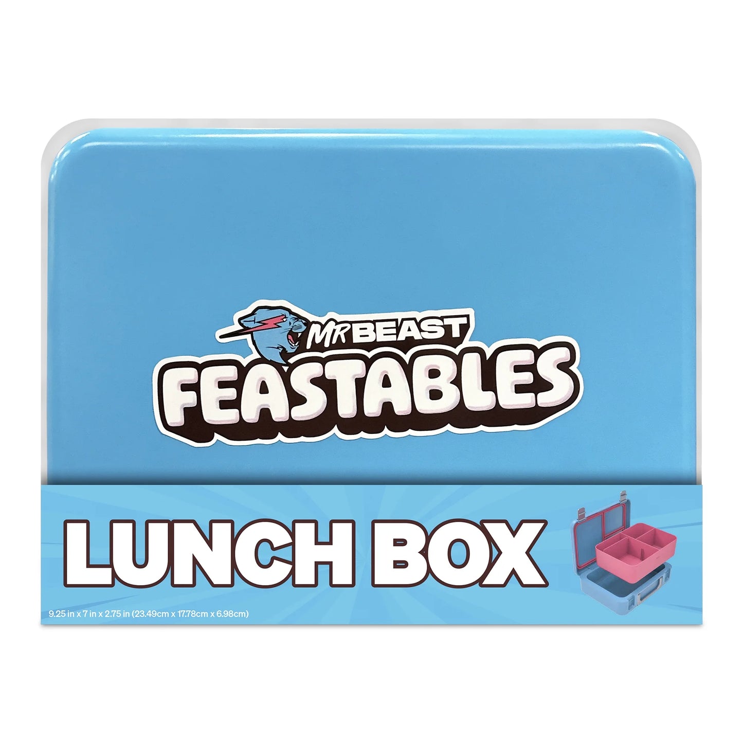 Mrbeast World'S Coolest Collectible Lunch Box, Bpa-Free, Blue/Pink