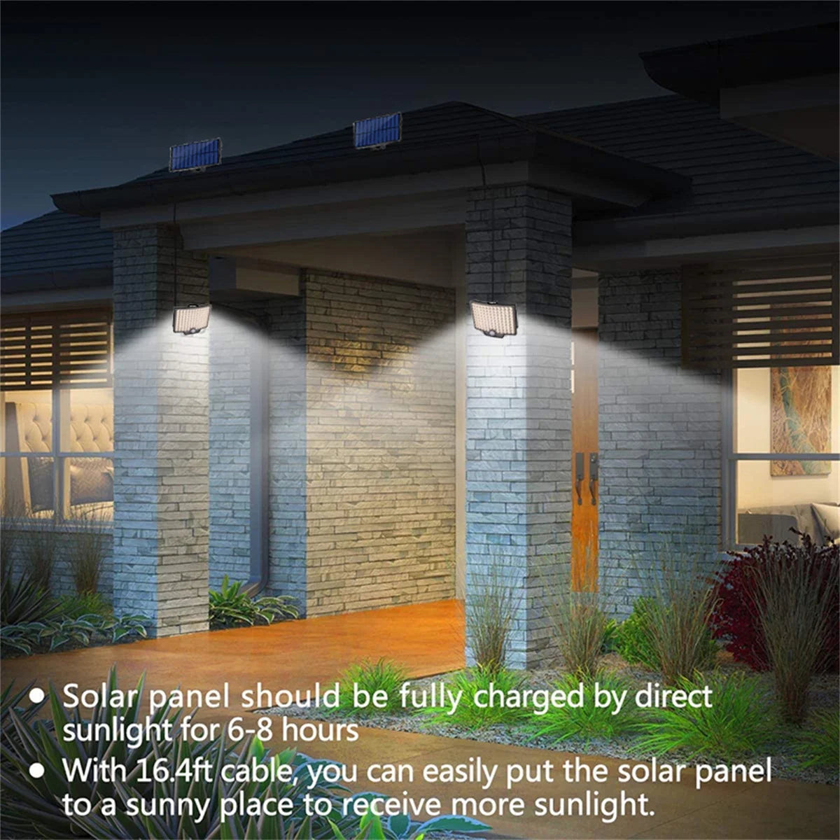 Solar Lights Outdoor, 3000LM Solar Flood Light with Remote Control Waterproof Solar Motion Sensor Lights Outdoor, 270° Wide Angle Illumination Security Light Garage Yard Garden Patio