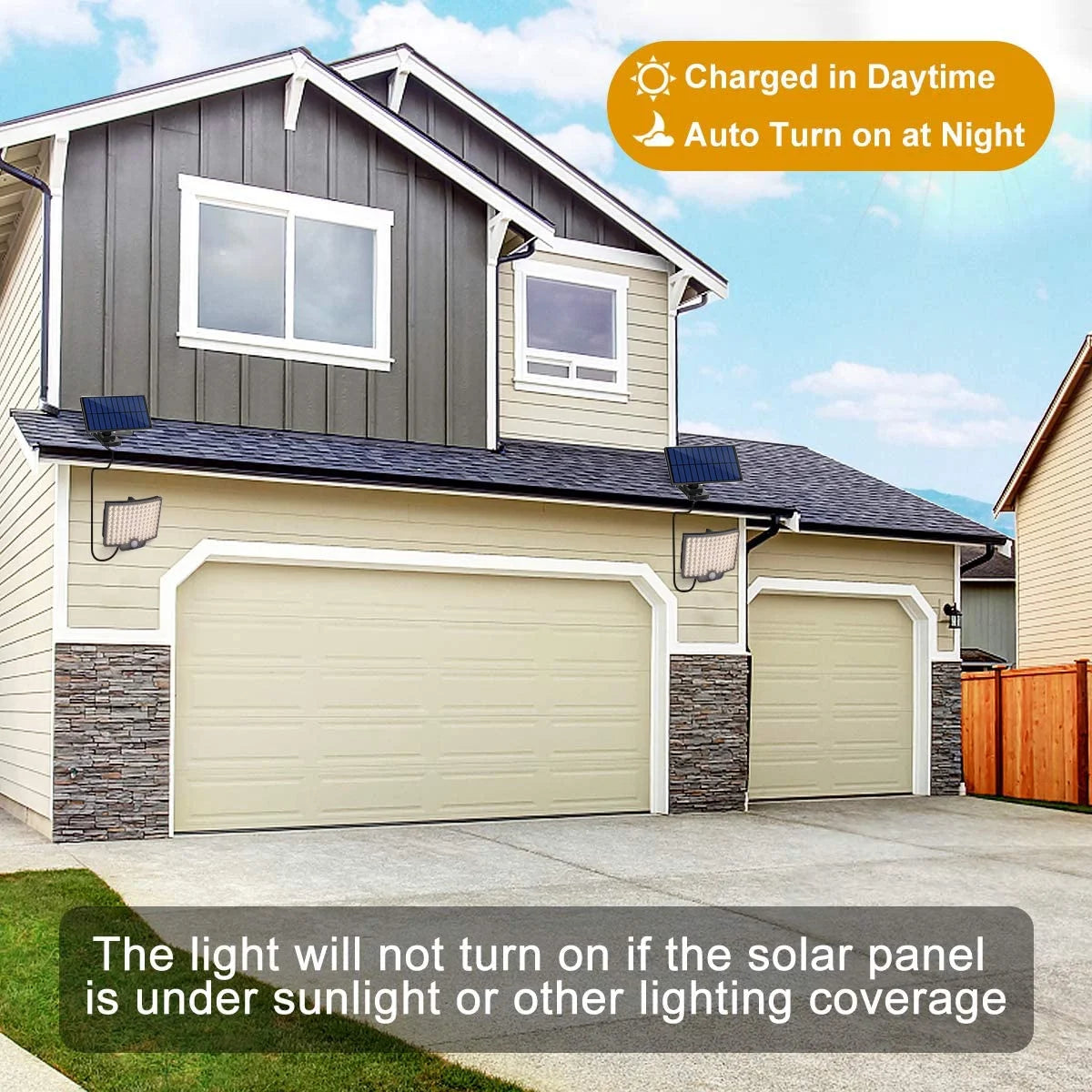 Solar Lights Outdoor, 3000LM Solar Flood Light with Remote Control Waterproof Solar Motion Sensor Lights Outdoor, 270° Wide Angle Illumination Security Light Garage Yard Garden Patio