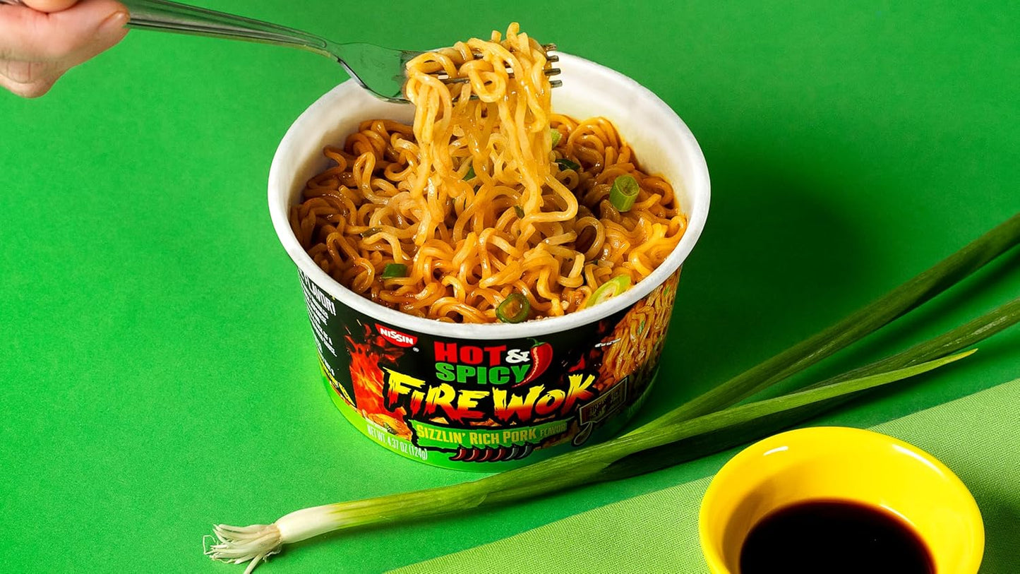 Hot & Spicy Fire Wok, Sizzlin' Rich Pork, 4.37 Ounce (Pack of 6)