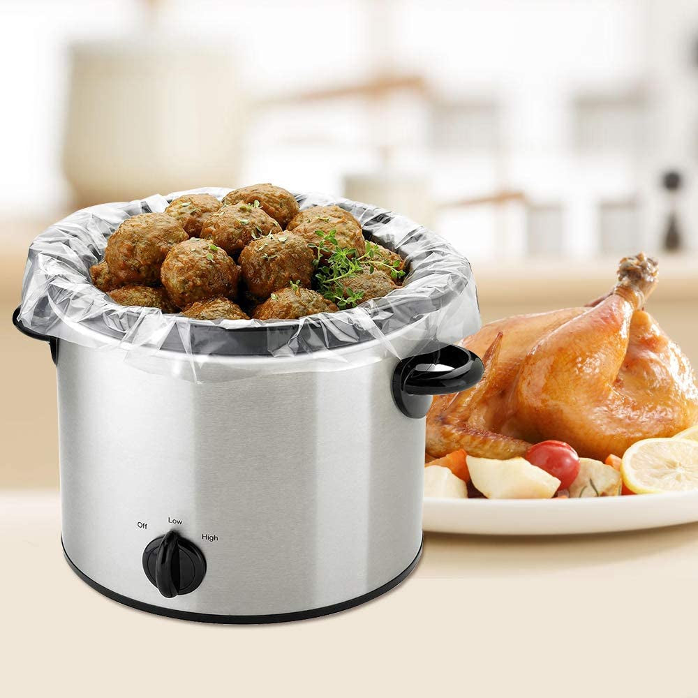 Slow Cooker Liners Kitchen Disposable Cooking Bags BPA Free for Oval or round Pot, Large Size 13 X 21 Inch, Fits 3 to 8.5 Quarts - 2 Pack (20 Bags Total)