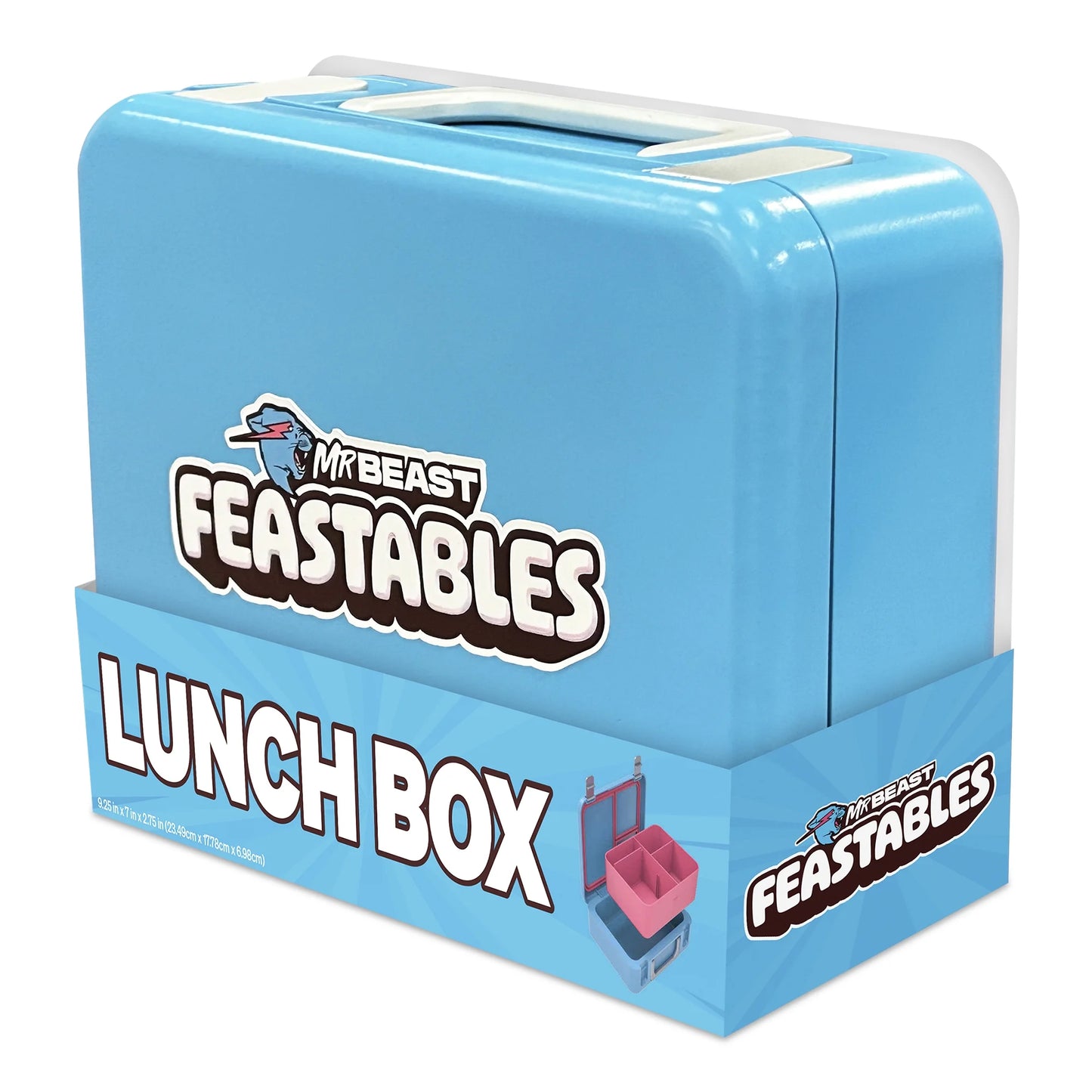 Mrbeast World'S Coolest Collectible Lunch Box, Bpa-Free, Blue/Pink
