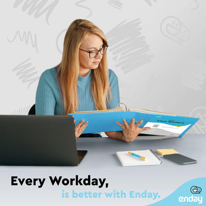 ½ Inch 3 Ring Binder .5 Inch Blue Clear View Cover with 2 inside Pockets, Colored School Supplies Office and Home Binders – by