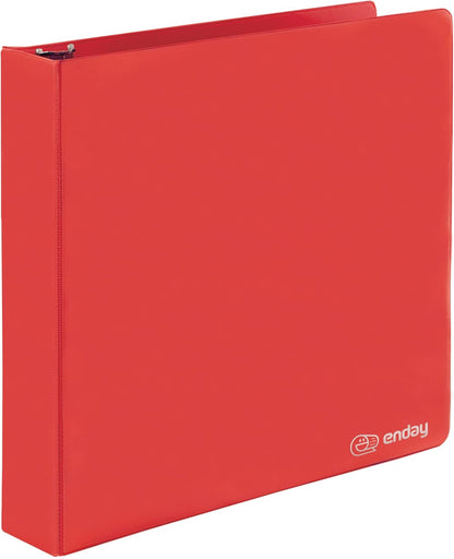 2 Inch 3 Ring Binder 2” Red, Slant D-Ring 2 in Binder Clear View Cover with 2 inside Pockets, Heavy Duty Colored School Supplies Office and Home Binders – by
