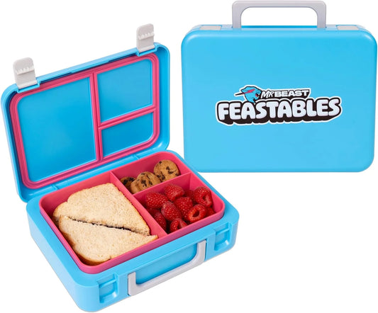 Mrbeast  World'S Coolest Collectible Lunch Box, Bpa-Free, Blue/Pink