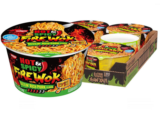 Hot & Spicy Fire Wok, Sizzlin' Rich Pork, 4.37 Ounce (Pack of 6)