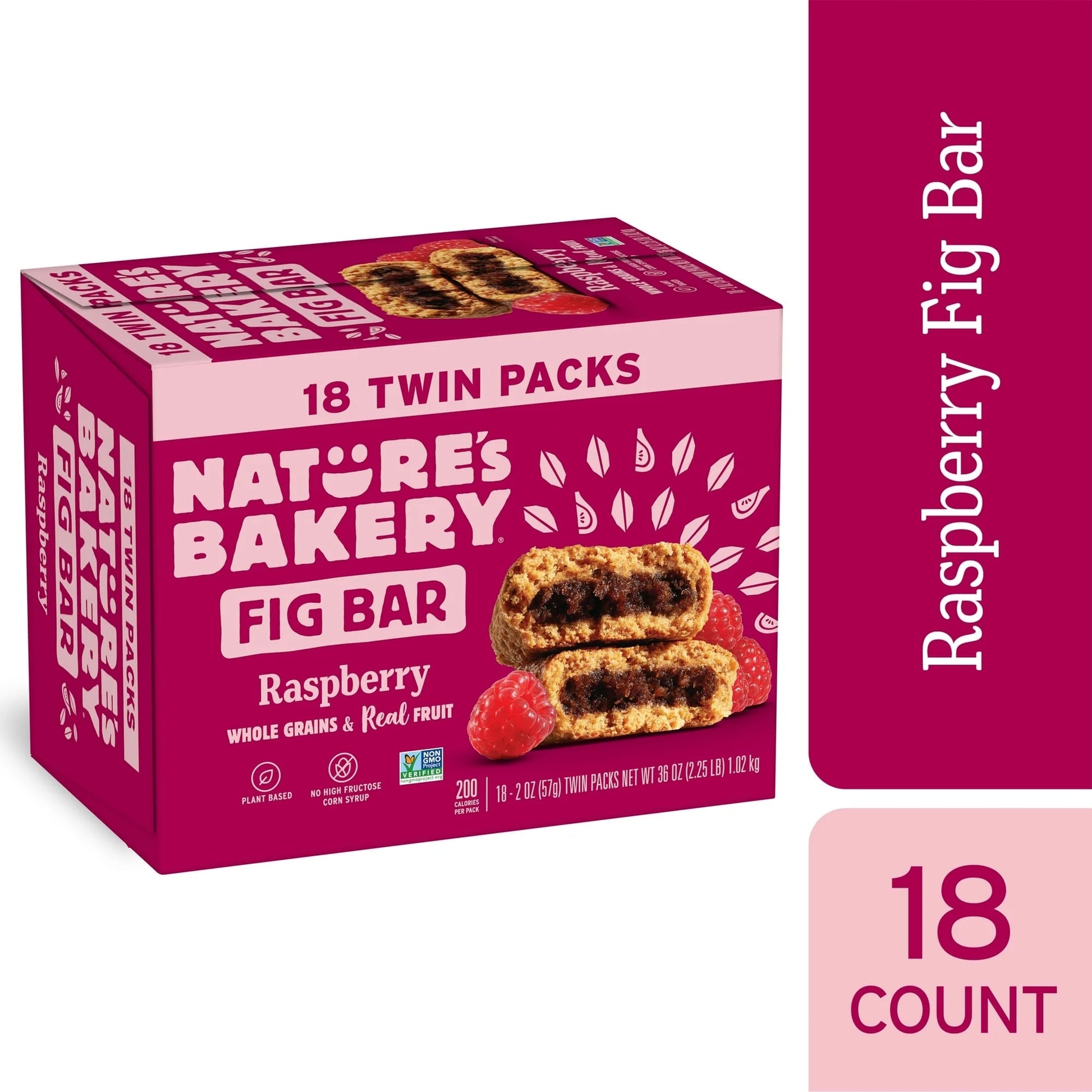 , Raspberry Fig Bar, Twin Pack, 2 Oz Each, 18 Count Box ( 2 Box )
