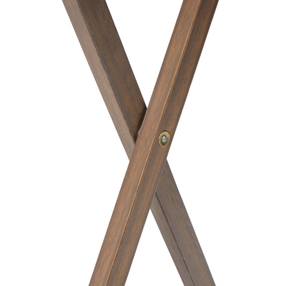 Modern Indoor Folding XL Oversized Tray Table in Rustic Gray L23.5 X W18 X H26 Inches.