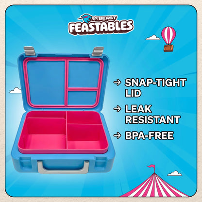Mrbeast  World'S Coolest Collectible Lunch Box, Bpa-Free, Blue/Pink