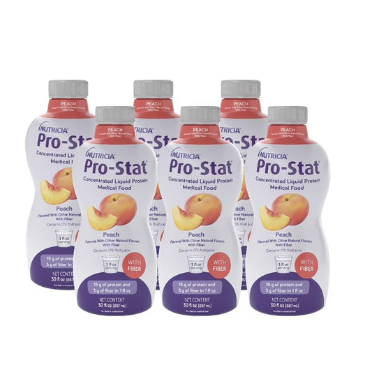 Concentrated Liquid Protein Medical Food - Peach Flavor with Fiber, 30 Fl Oz Bottle (Case of 6)