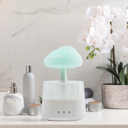Rain Cloud Mood Lamp with Mist - USB Powered and Color Changing Lights, 5.63" Height
