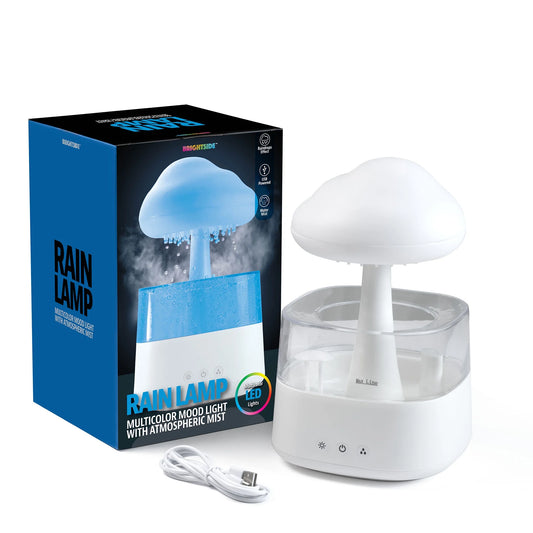 Rain Cloud Mood Lamp with Mist - USB Powered and Color Changing Lights, 5.63" Height