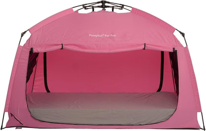 Indoor Instant Privacy Bed Tent for Sleeping,Quick Set-Up Bed Canopies,Portable Bed Drapes with Large Space and 3 Doors (Pink, Twin)