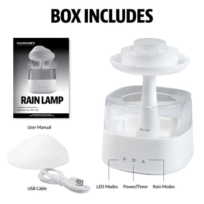 Rain Cloud Mood Lamp with Mist - USB Powered and Color Changing Lights, 5.63" Height