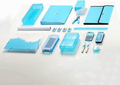 ½ Inch 3 Ring Binder .5 Inch Blue Clear View Cover with 2 inside Pockets, Colored School Supplies Office and Home Binders – by